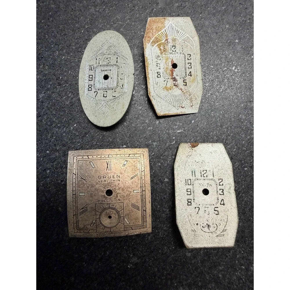 Watch Dial Lot 47 Pieces Bulova Elgin Waltham Gruen Art Deco Parts